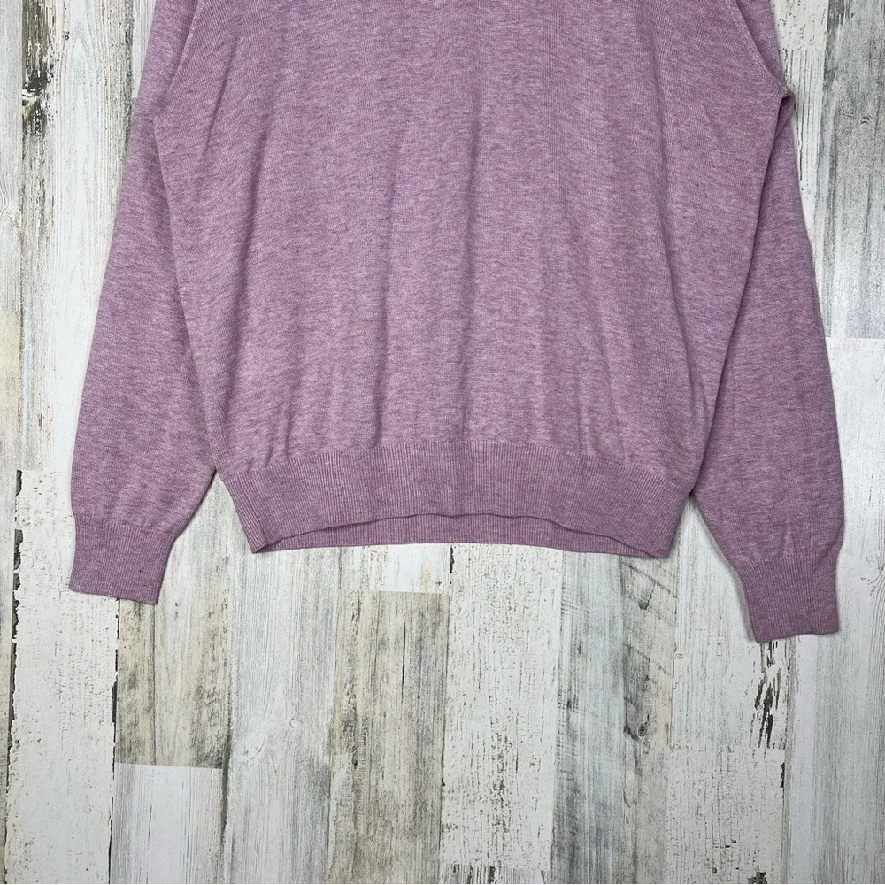 Peter Millar Mens XL Sweater Silk Wool Purple 1/4 Zip‎ Preppy Pullover